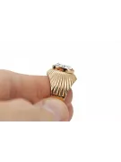 Prsteň kubický Zirkón Originálny vinobranie 14k s ružovým zlatým vintage VRC127r